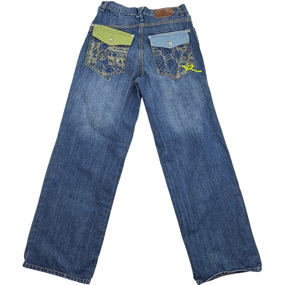 Rocawear baggy wide-leg jeans, vintage Y2K hip-hop size Youth 18 ( 28 x 30 ) - Picture 5 of 13
